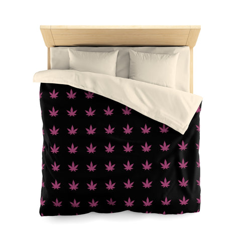 Microfiber Duvet Cover | Pink Leaves