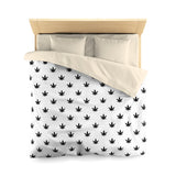 Microfiber Duvet Cover | Black Leaves