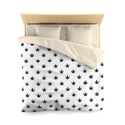 Microfiber Duvet Cover | Black Leaves