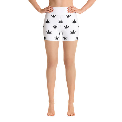 Yoga Shorts | Black Leaves