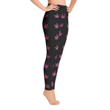 Leggings | Pink Leaves Yoga Leggings