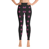 Leggings | Pink Leaves Yoga Leggings