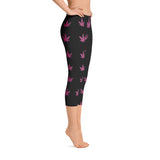 Leggings | Pink Leaves Capri Leggings