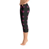 Leggings | Pink Leaves Capri Leggings