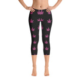 Leggings | Pink Leaves Capri Leggings