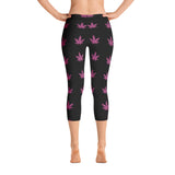 Leggings | Pink Leaves Capri Leggings