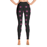 Leggings | Pink Leaves Yoga Leggings