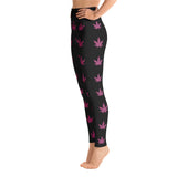 Leggings | Pink Leaves Yoga Leggings