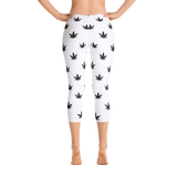 Leggings | Small Black Leaves Capris Leggings